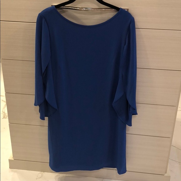 Royal Blue Flutter Sleeve Dress